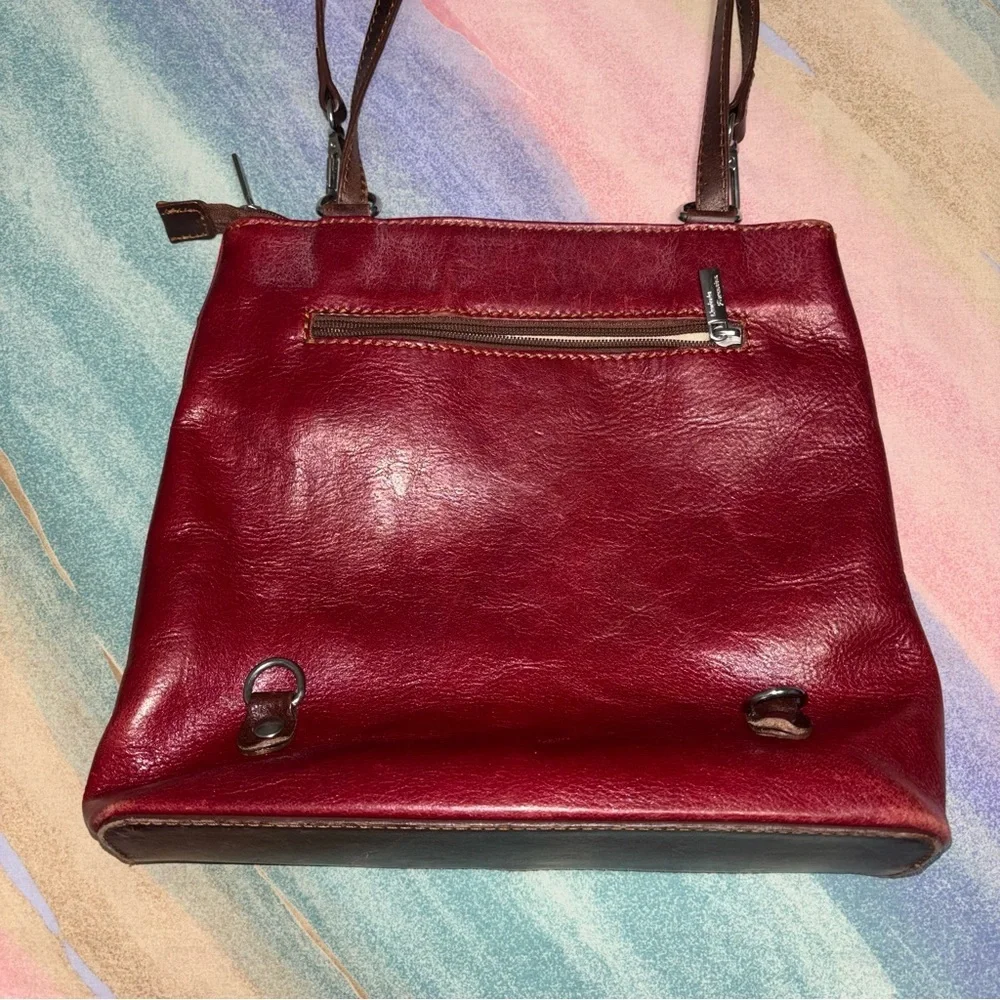 Vintage Cuoieria Fiorentina Italy red leather convertible purse back pack